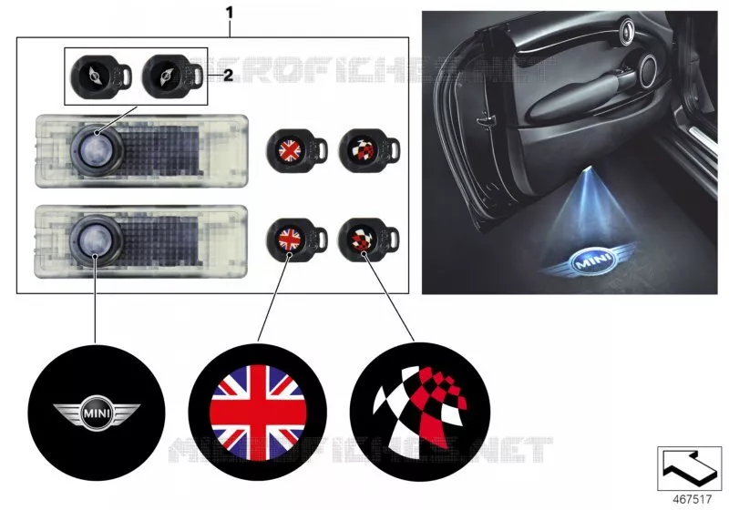 Projecteur de porte LED MINI MINI ONE 2006 One N One