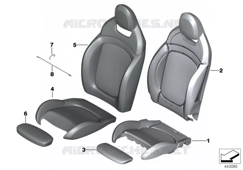 Rembourrage/garnissage siège sport avant MINI MINI COOPER SD 2015 Cooper SD ALL4 N Cooper SD ALL4