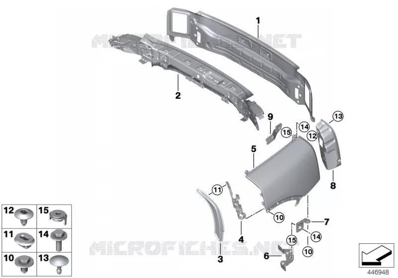 Revetement daile arriere MINI MINI COOPER S 2014 Cooper S N Cooper S