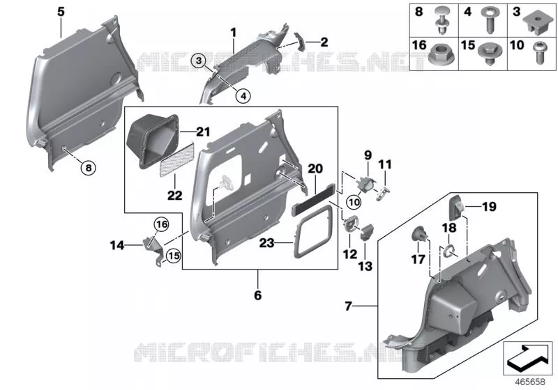 Revetement plancher coffre arr lateral MINI MINI COOPER SD 2018 Cooper SD ALL4 N Cooper SD ALL4