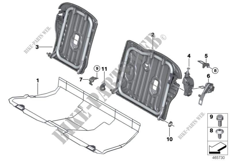 Siège arrière cadre de siège pass.charg. pour MINI One D de 2016