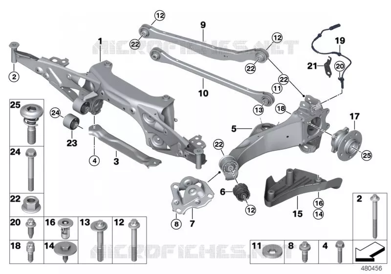 Support essieu AR,susp. roue,roulem.roue MINI MINI COOPER 2015 Cooper ALL4 N Cooper ALL4