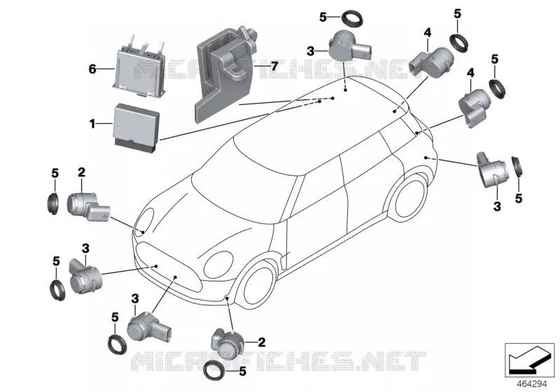 Système daide au stationnement (PDC) MINI MINI COOPER D 2014 Cooper D N Cooper D