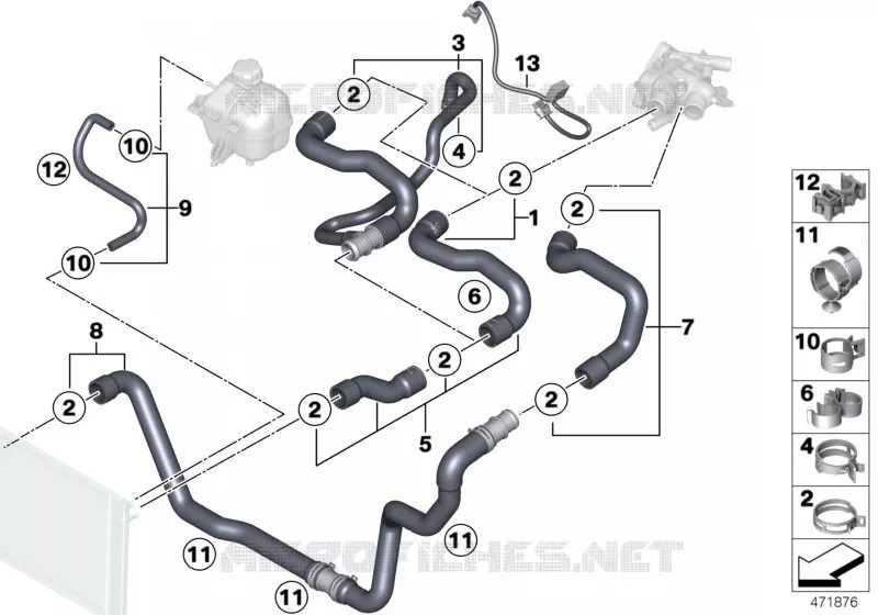 Systeme de refroidissement - durit MINI MINI COOPER S 2005 Cooper S N Cooper S
