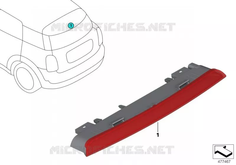 Troisieme feu stop MINI MINI COOPER D 2016 Cooper D ALL4 N Cooper D ALL4