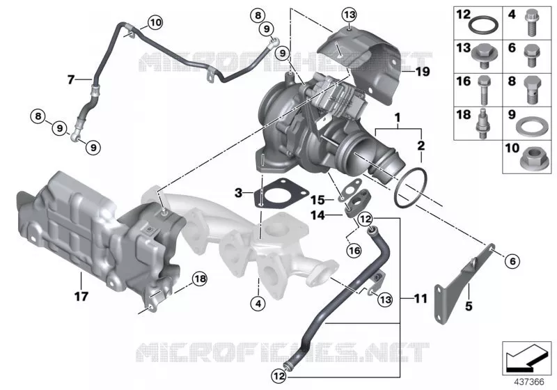 Turbo-compresseur avec lubrification MINI MINI COOPER SD 2010 Cooper SD N Cooper SD