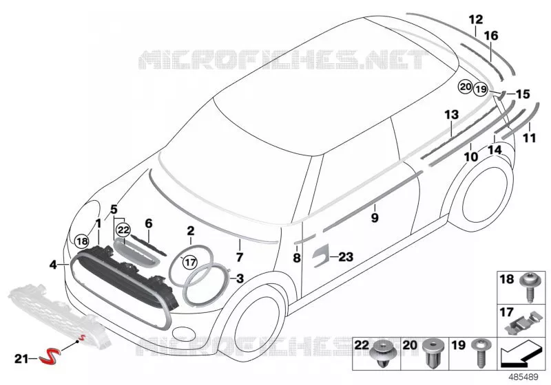 Caches extérieurs / grilles enjoliv. I MINI MINI ONE 2016 One N One