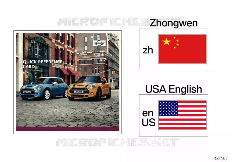 Carte de référence rapide F55, F56 MINI MINI ONE FIRST 2013 One First N One First