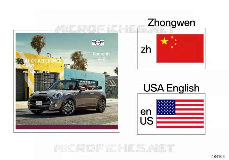 Carte de référence rapide F57 MINI MINI COOPER D 2016 Cooper D N Cooper D