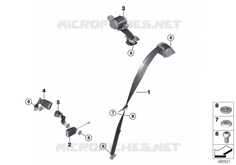 Ceinture de sécurité arrière MINI MINI COOPER SD 2017 Cooper SD N Cooper SD