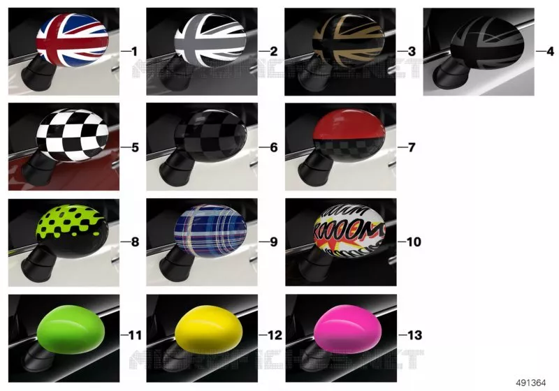 Coques rétr.ext.teinte carr.- F5x, F6x MINI MINI JOHN COOPER WORKS 2015 JCW N JCW