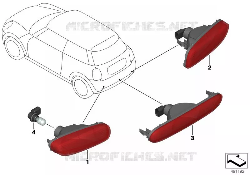 Feu antibrouillard arriere MINI MINI ONE FIRST 2014 One First N One First