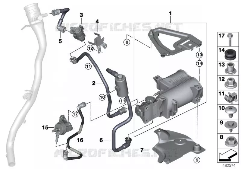 Filtre a charbon act./aeration carburant MINI MINI COOPER SE 2016 Cooper SE ALL4 N Cooper SE ALL4