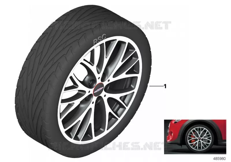 JCW roue all.lég.Cross Spoke 506 - 18