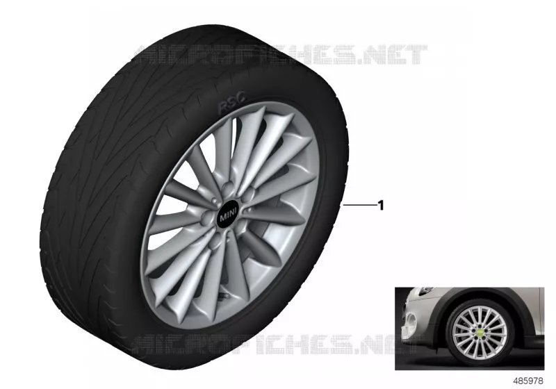 MINI roue all.lég.Multi Spoke 505 - 17