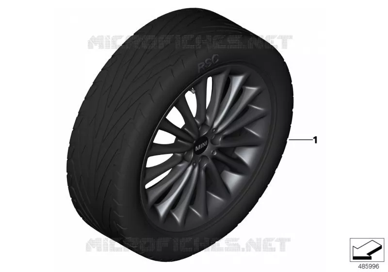 MINI roue all.lég.Multi Spoke R108 - 17