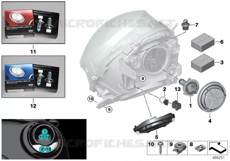 Pièces de projecteur halogène MINI MINI JOHN COOPER WORKS 2017 JCW N JCW