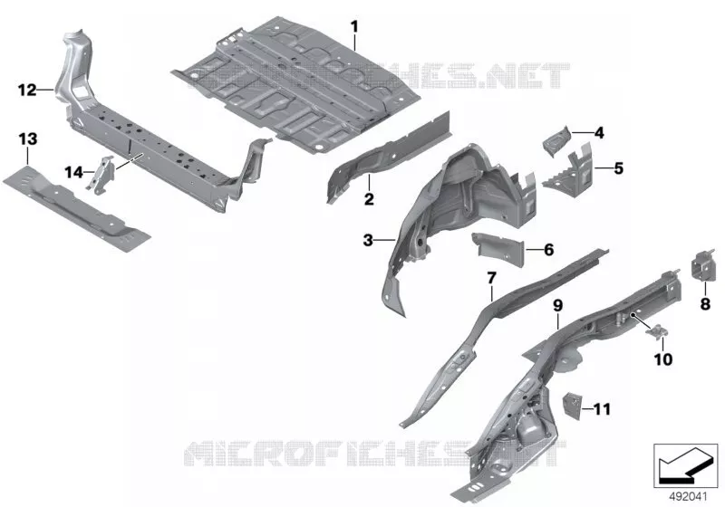 Plancher de coffre ar/passage de roue ar MINI MINI COOPER S 2017 Cooper S N Cooper S