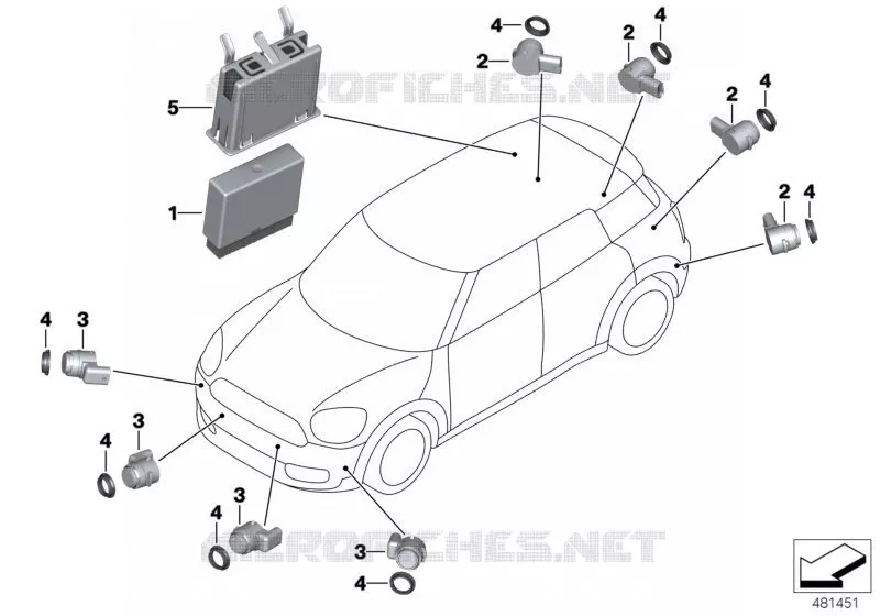 Système daide au stationnement (PDC) MINI MINI ONE D 2016 One D N One D