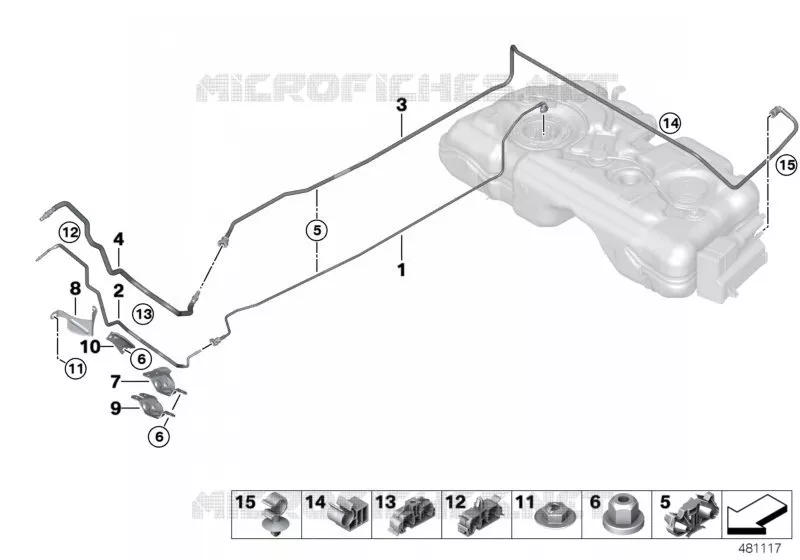 Tuyau du combustible et pièces de fixat. MINI MINI COOPER S 2015 Cooper S N Cooper S