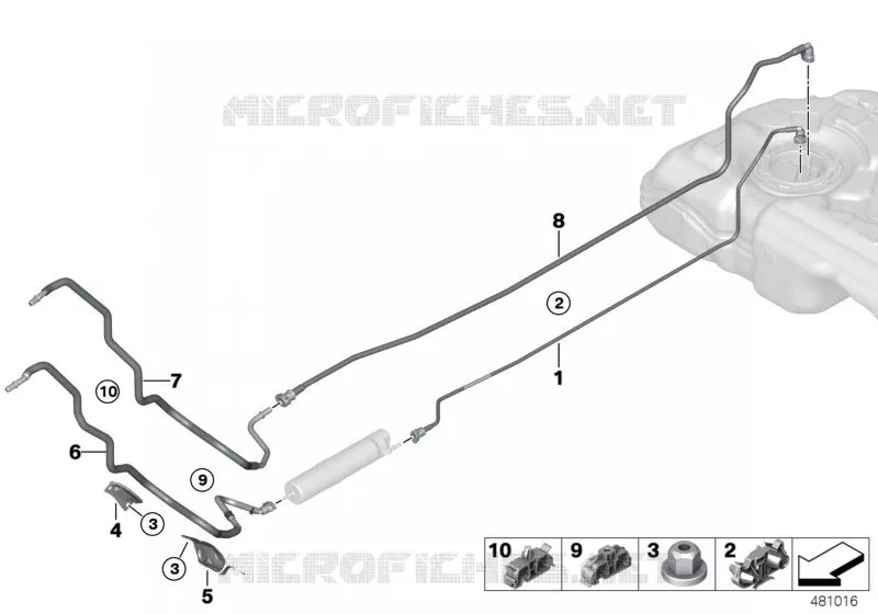 Tuyau du combustible et pièces de fixat. MINI MINI COOPER SD 2015 Cooper SD ALL4 N Cooper SD ALL4