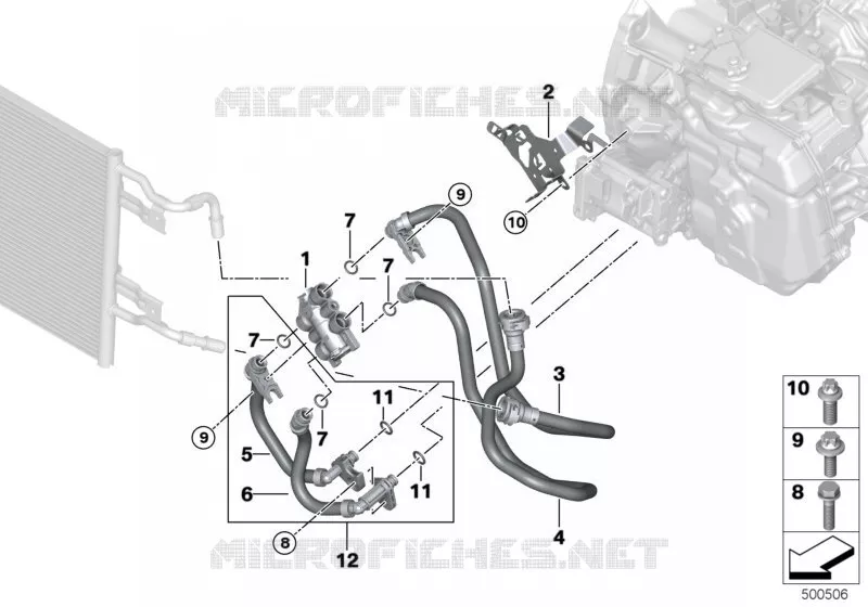 Conduite radiateur dhuile de boîte MINI MINI COOPER SE 2016 Cooper SE ALL4 N Cooper SE ALL4