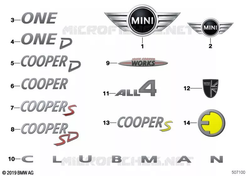 Emblèmes / plaques MINI MINI JOHN COOPER WORKS 2018 JCW ALL4 N JCW ALL4