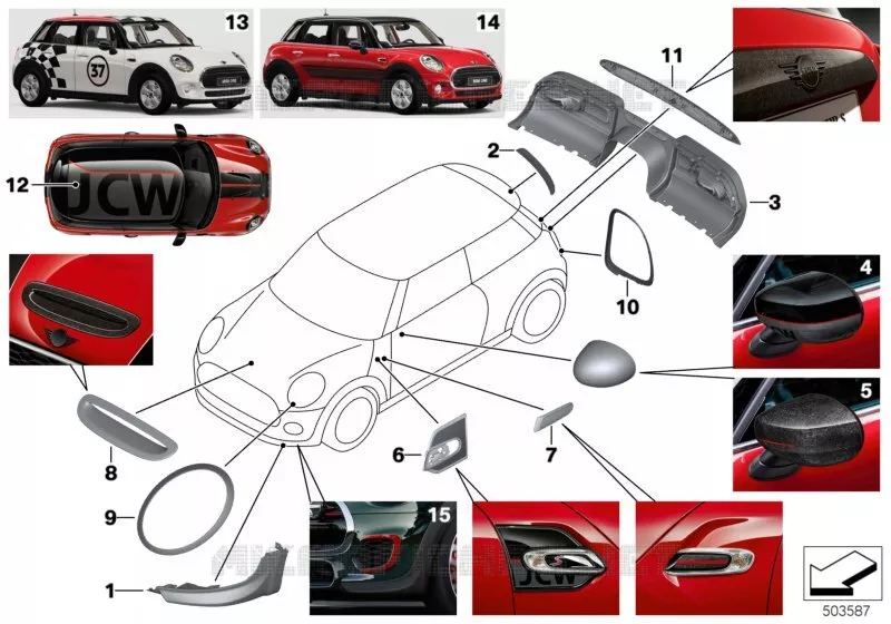 JCW accessoires aérodynam.- F5x NOUVEAU MINI MINI ONE FIRST 2016 One First N One First
