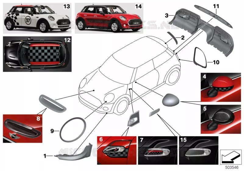 JCW accessoires aérodynamiques - F5x MINI MINI COOPER SD 2014 Cooper SD N Cooper SD