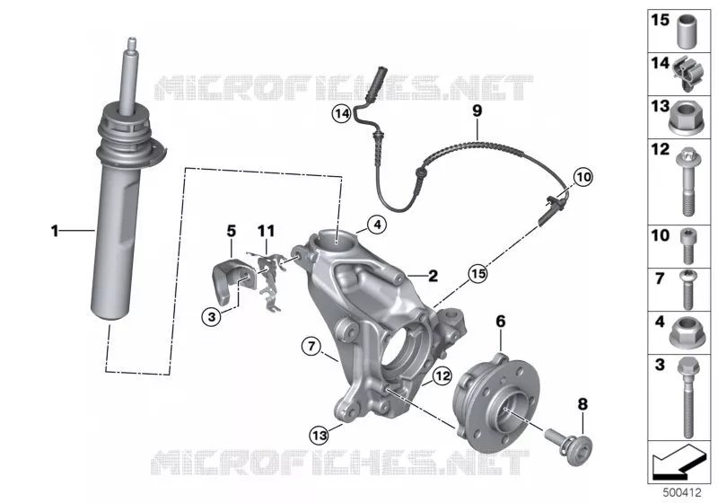 Jambe suspension av./Palier pivot/Roue MINI MINI COOPER 2015 Cooper ALL4 N Cooper ALL4
