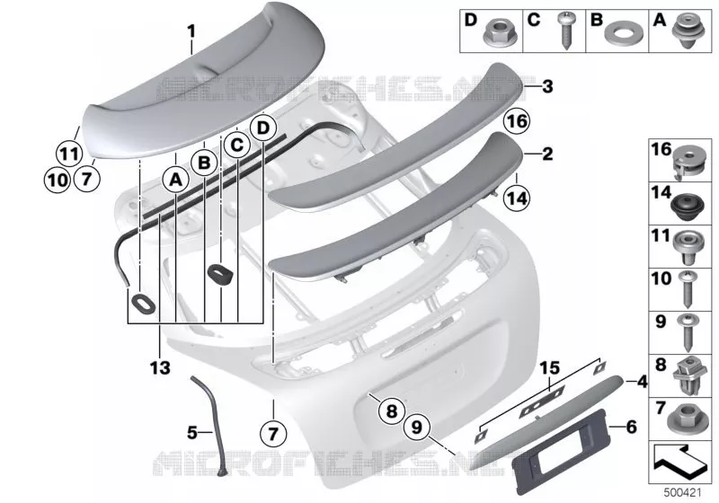Pièces accolées capot arrière MINI MINI COOPER 2010 Cooper N Cooper