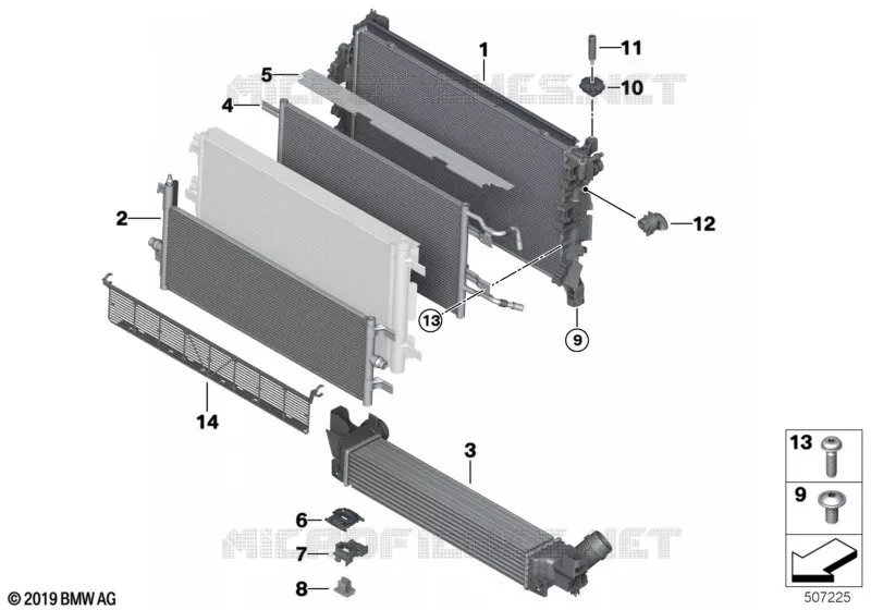 Pièces de fixation radiateur MINI MINI COOPER SE 2016 Cooper SE ALL4 N Cooper SE ALL4