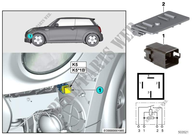 Relais électroventilateur K5 pour MINI Cooper de 2014
