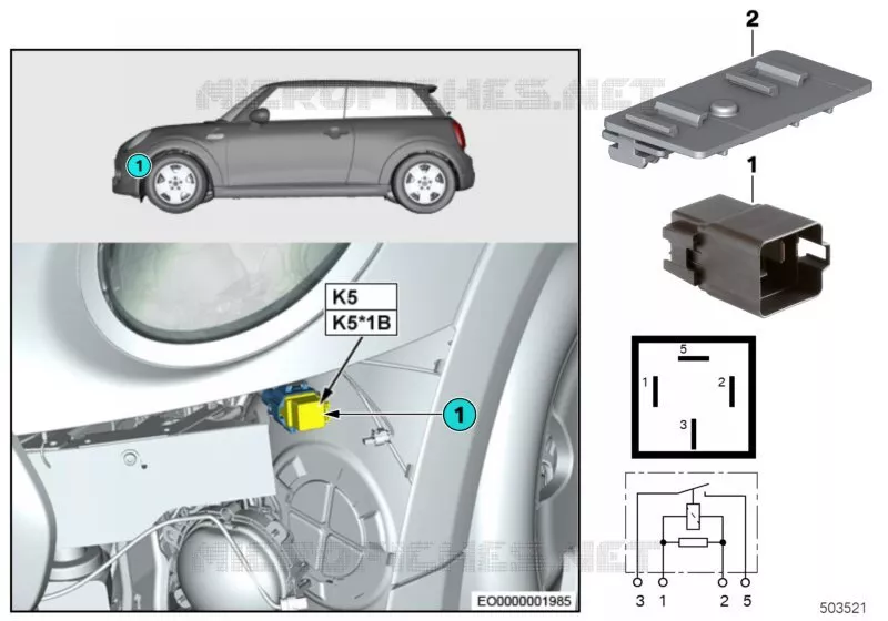 Relais électroventilateur K5 MINI MINI JOHN COOPER WORKS 2014 JCW N JCW