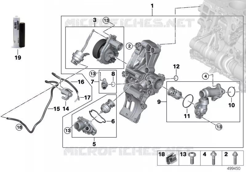 Syst.refroid. - pompe liquide/Thermostat MINI MINI COOPER D 2019 Cooper D N Cooper D